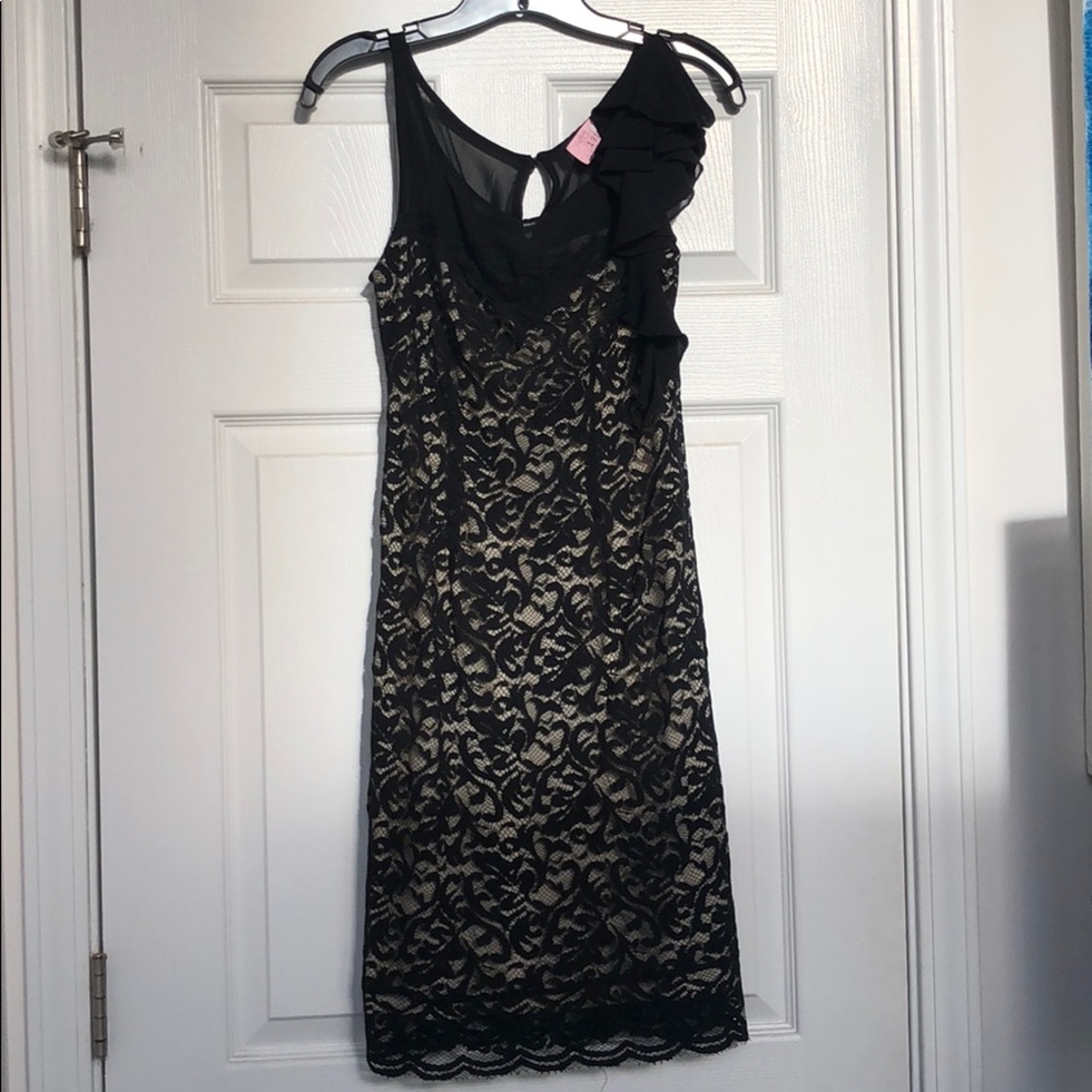 Black lace cocktail dress